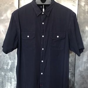 Cremieux - Garment-Dyed Short-Sleeve Coat Button-Front Shirt